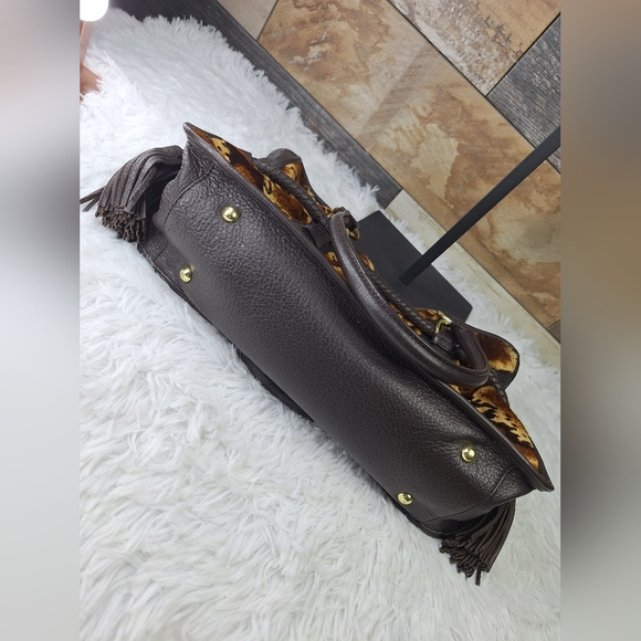 Adrienne Vittadini Animal Hair Satchel - A810458 - Picture 6 of 11